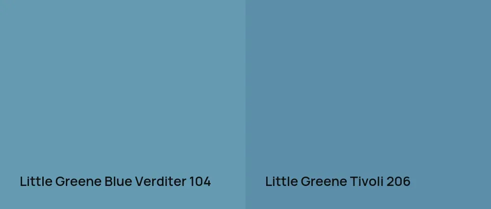 Little Greene Blue Verditer 104 vs Little Greene Tivoli 206