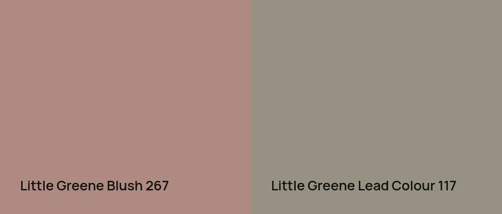 Little Greene Blush 267 vs Little Greene Lead Colour 117