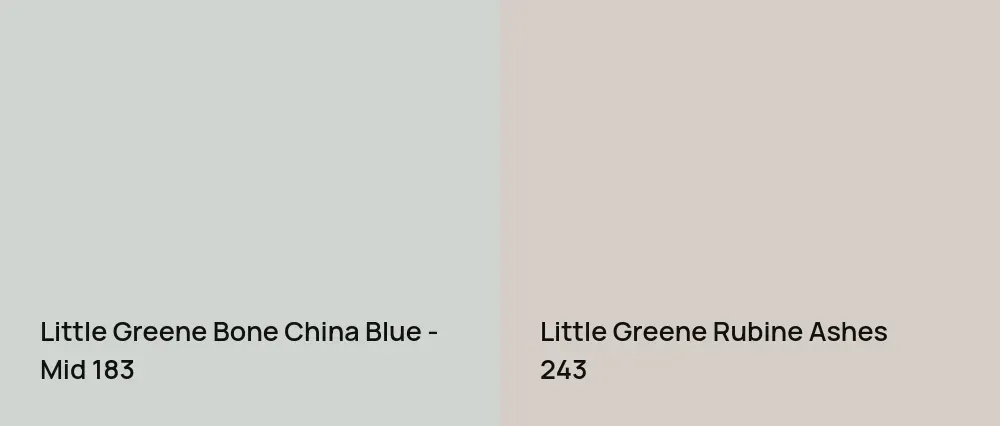 Little Greene Bone China Blue - Mid 183 vs Little Greene Rubine Ashes 243
