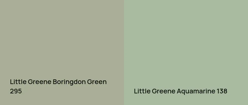 Little Greene Boringdon Green 295 vs Little Greene Aquamarine 138