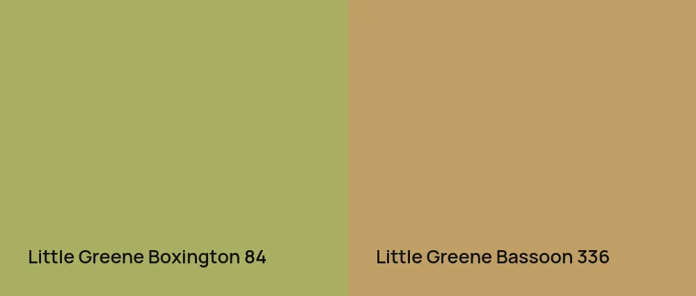 Little Greene Boxington 84 vs Little Greene Bassoon 336