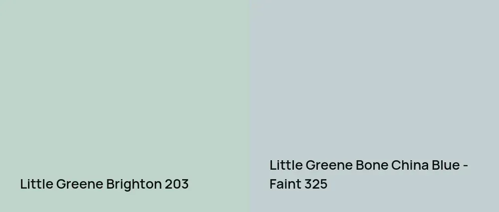 Little Greene Brighton 203 vs Little Greene Bone China Blue - Faint 325
