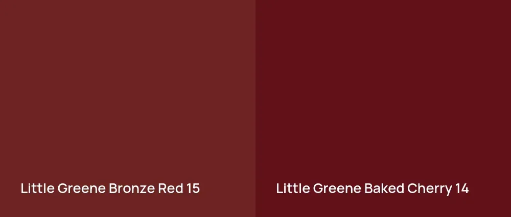 Little Greene Bronze Red 15 vs Little Greene Baked Cherry 14