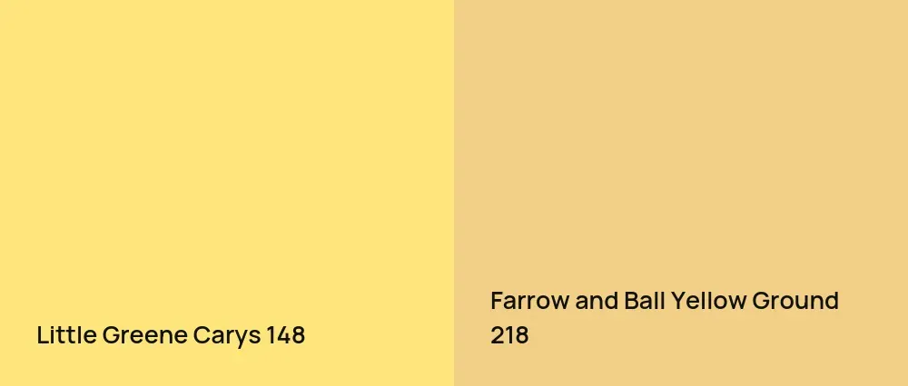 Little Greene Carys 148 vs Farrow and Ball Yellow Ground 218