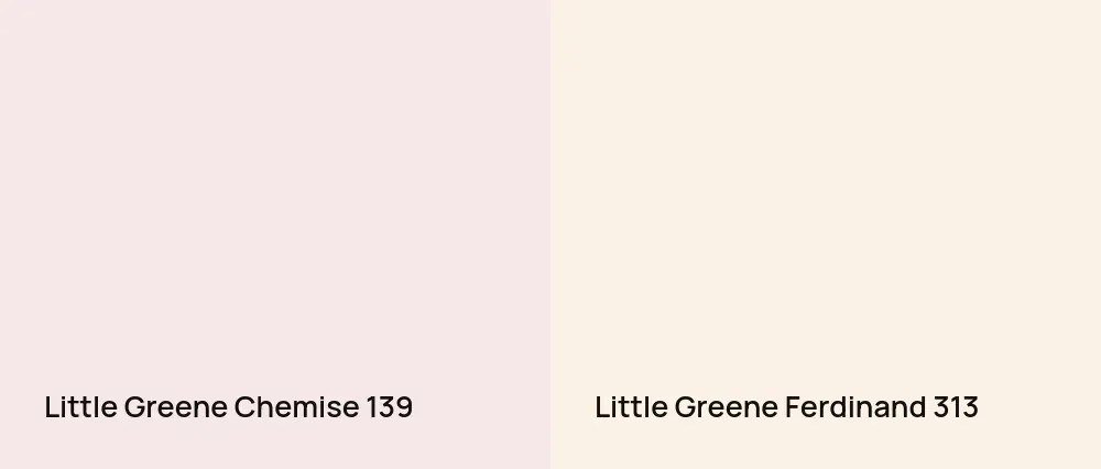 Little Greene Chemise 139 vs Little Greene Ferdinand 313
