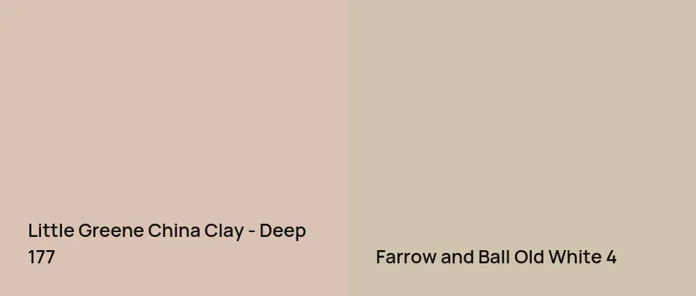 Little Greene China Clay - Deep 177 vs Farrow and Ball Old White 4