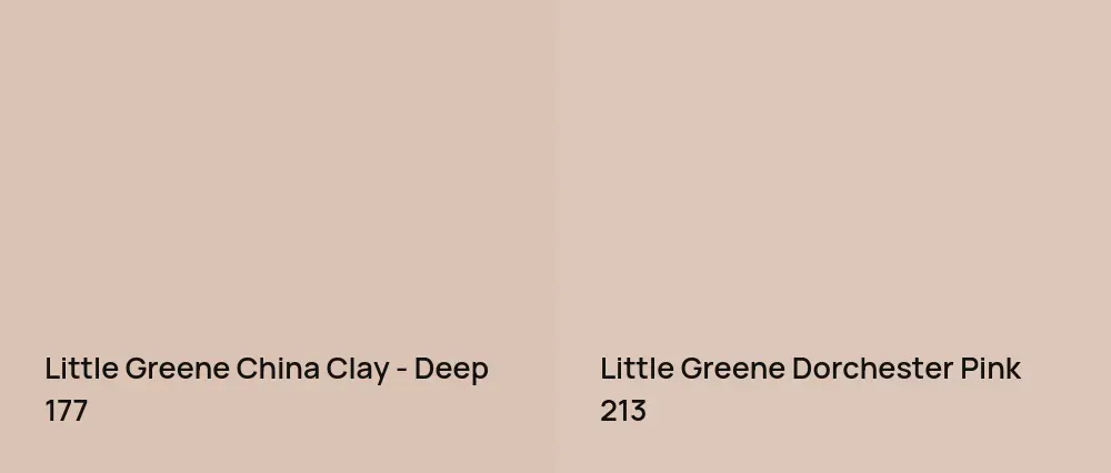 Little Greene China Clay - Deep 177 vs Little Greene Dorchester Pink 213