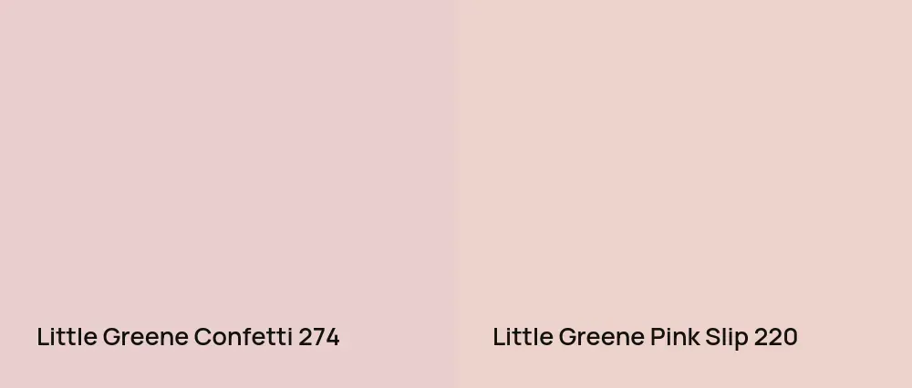 Little Greene Confetti 274 vs Little Greene Pink Slip 220