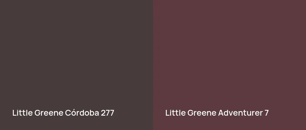 Little Greene Córdoba 277 vs Little Greene Adventurer 7