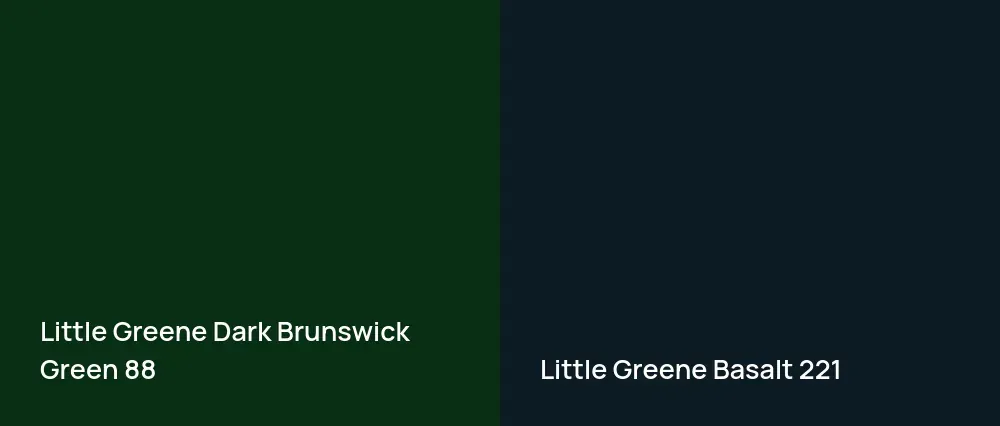 Little Greene Dark Brunswick Green 88 vs Little Greene Basalt 221