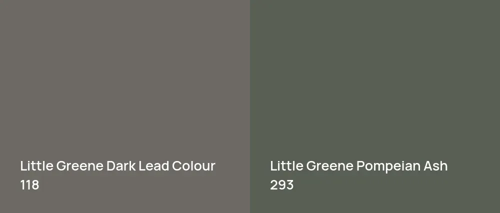 Little Greene Dark Lead Colour 118 vs Little Greene Pompeian Ash 293