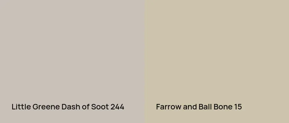 Little Greene Dash of Soot 244 vs Farrow and Ball Bone 15