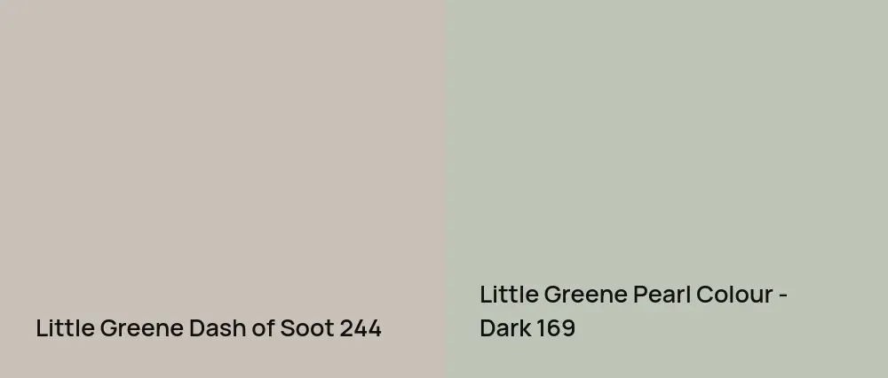 Little Greene Dash of Soot 244 vs Little Greene Pearl Colour - Dark 169