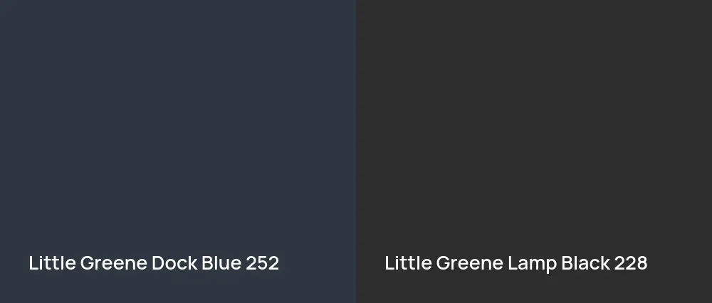 Little Greene Dock Blue 252 vs Little Greene Lamp Black 228