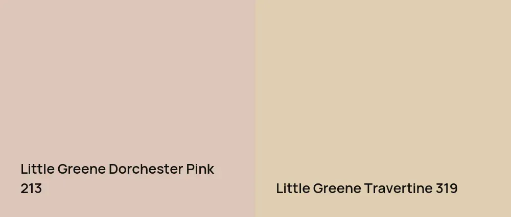Little Greene Dorchester Pink 213 vs Little Greene Travertine 319
