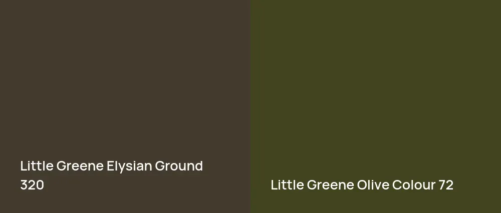 Little Greene Elysian Ground 320 vs Little Greene Olive Colour 72