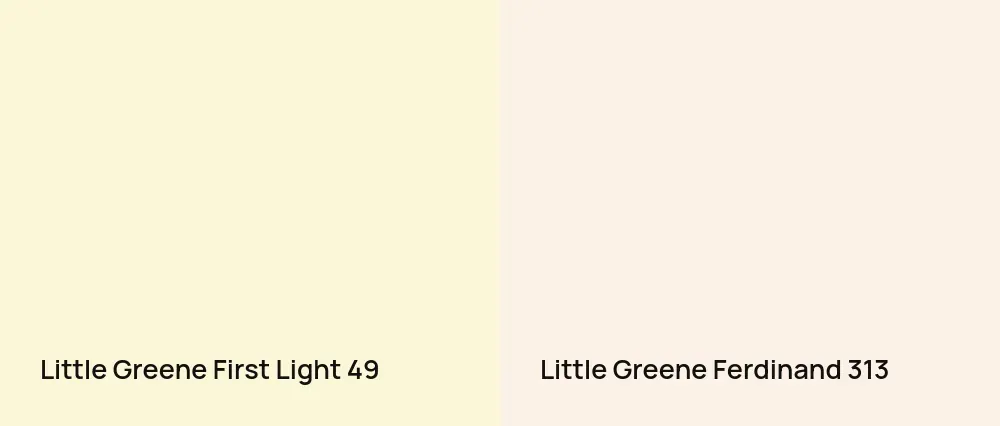Little Greene First Light 49 vs Little Greene Ferdinand 313
