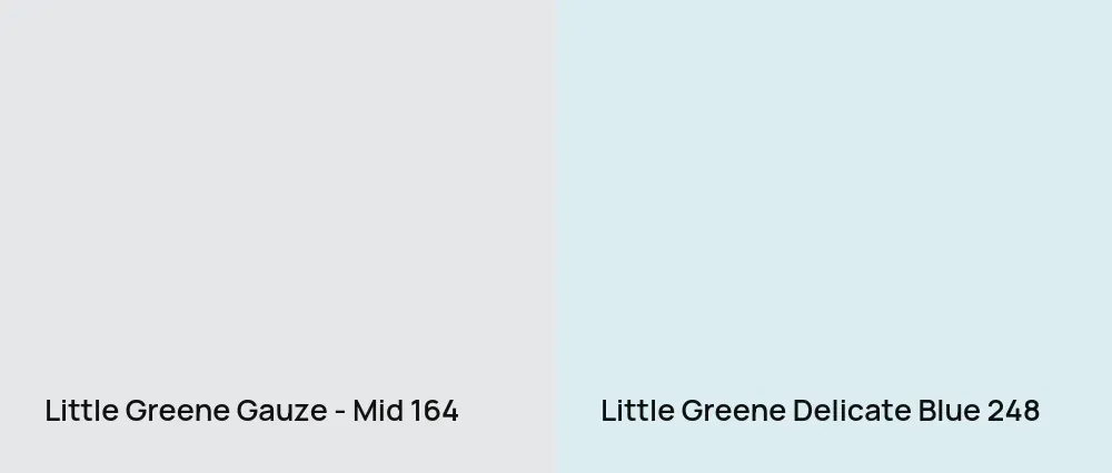 Little Greene Gauze - Mid 164 vs Little Greene Delicate Blue 248