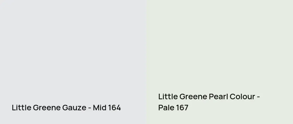 Little Greene Gauze - Mid 164 vs Little Greene Pearl Colour - Pale 167