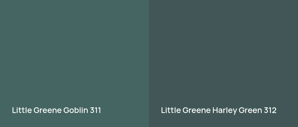 Little Greene Goblin 311 vs Little Greene Harley Green 312