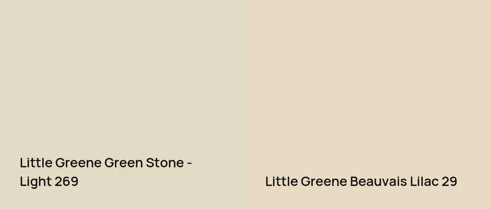 Little Greene Green Stone - Light 269 vs Little Greene Beauvais Lilac 29