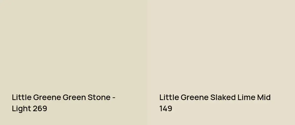 Little Greene Green Stone - Light 269 vs Little Greene Slaked Lime Mid 149