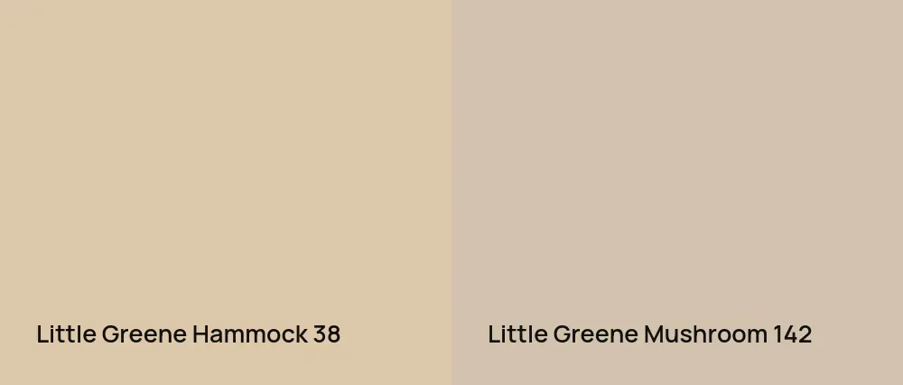 Little Greene Hammock 38 vs Little Greene Mushroom 142