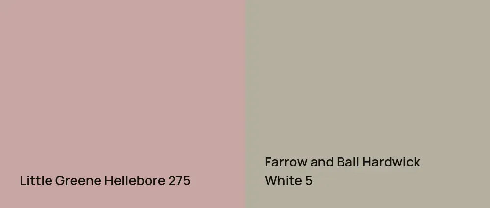 Little Greene Hellebore 275 vs Farrow and Ball Hardwick White 5