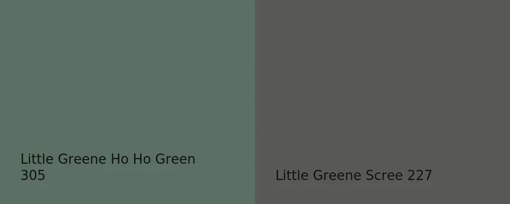 Little Greene Ho Ho Green 305 vs Little Greene Scree 227
