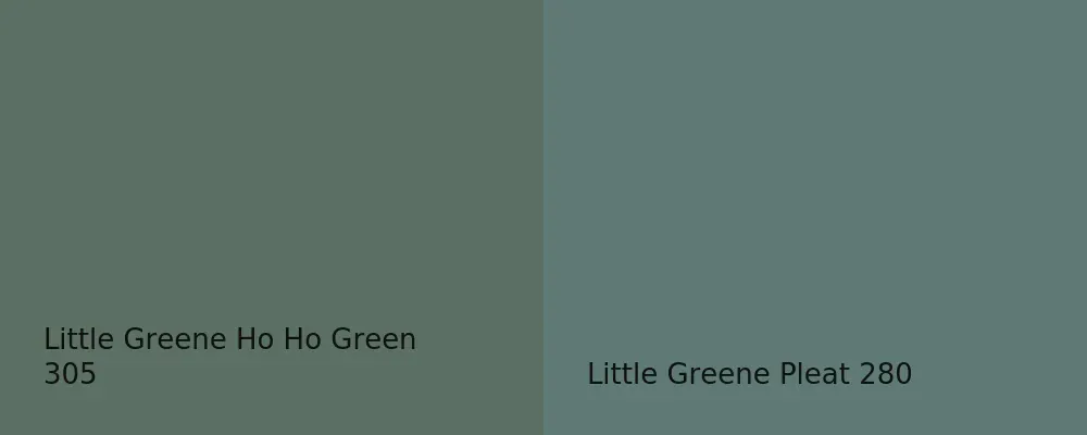 Little Greene Ho Ho Green 305 vs Little Greene Pleat 280