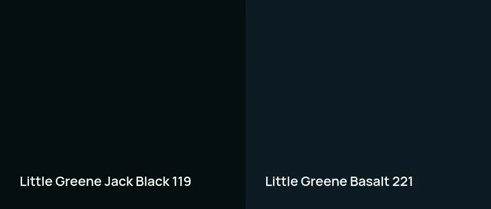 Little Greene Jack Black 119 vs Little Greene Basalt 221