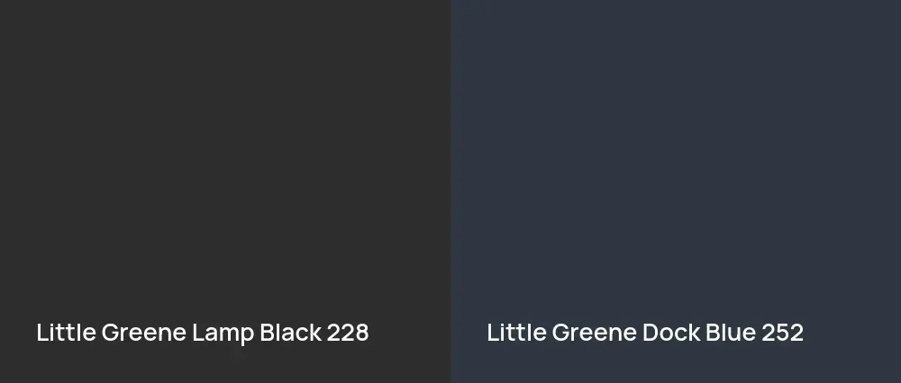 Little Greene Lamp Black 228 vs Little Greene Dock Blue 252
