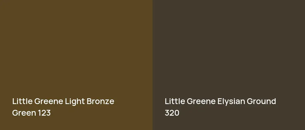 Little Greene Light Bronze Green 123 vs Little Greene Elysian Ground 320