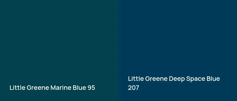 Little Greene Marine Blue 95 vs Little Greene Deep Space Blue 207