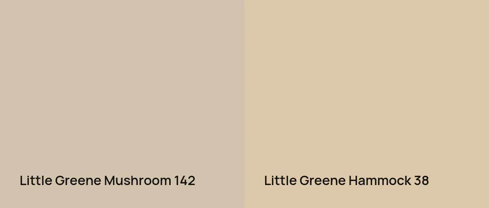 Little Greene Mushroom 142 vs Little Greene Hammock 38