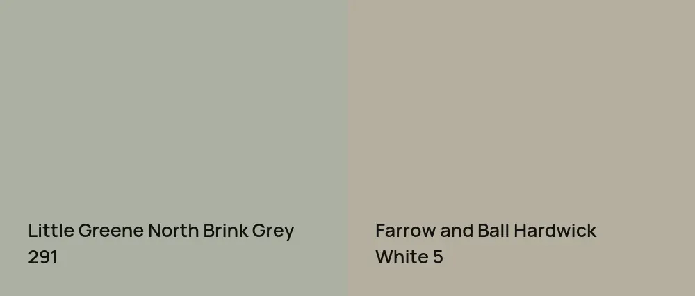 Little Greene North Brink Grey 291 vs Farrow and Ball Hardwick White 5