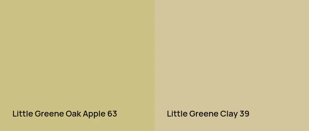 Little Greene Oak Apple 63 vs Little Greene Clay 39