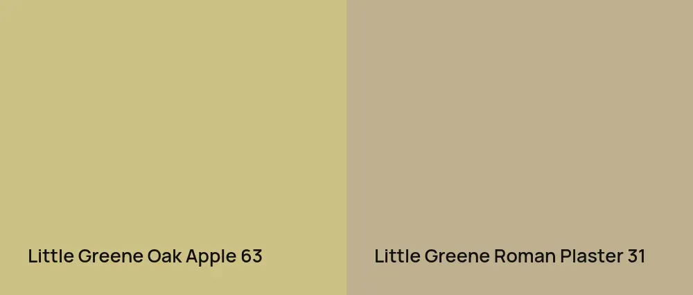 Little Greene Oak Apple 63 vs Little Greene Roman Plaster 31