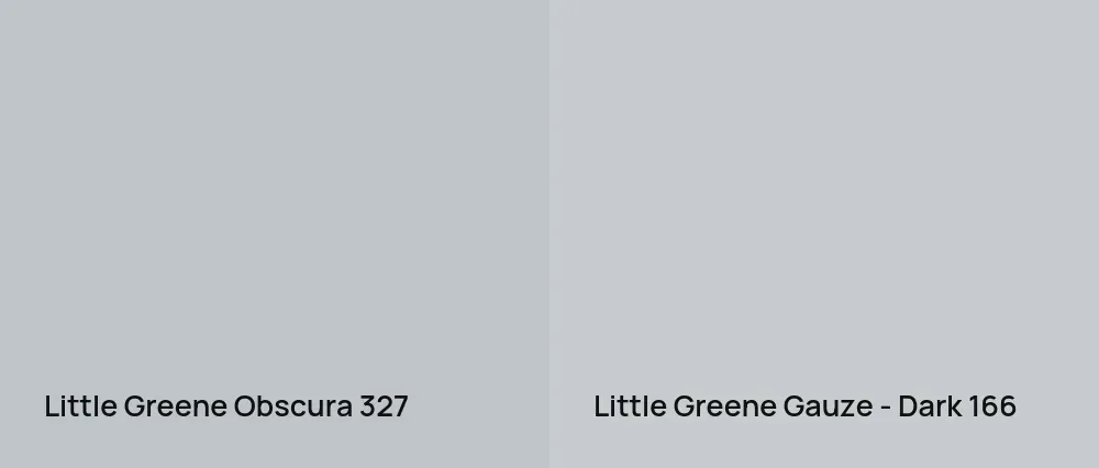 Little Greene Obscura 327 vs Little Greene Gauze - Dark 166