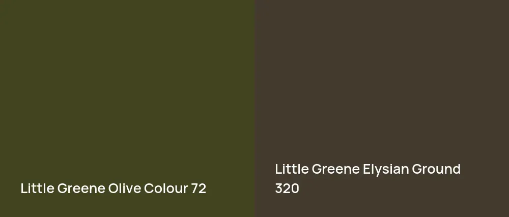 Little Greene Olive Colour 72 vs Little Greene Elysian Ground 320