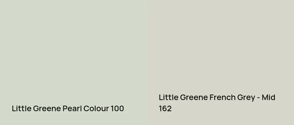 Little Greene Pearl Colour 100 vs Little Greene French Grey - Mid 162