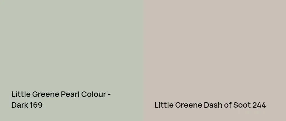 Little Greene Pearl Colour - Dark 169 vs Little Greene Dash of Soot 244