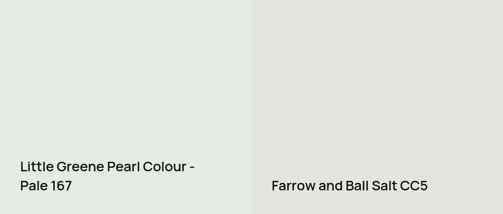 Little Greene Pearl Colour - Pale 167 vs Farrow and Ball Salt CC5