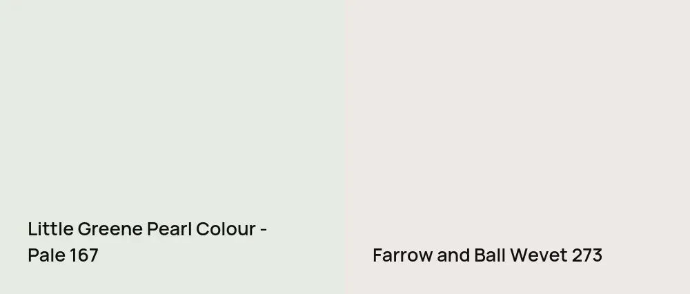 Little Greene Pearl Colour - Pale 167 vs Farrow and Ball Wevet 273