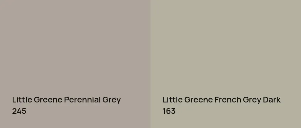 Little Greene Perennial Grey 245 vs Little Greene French Grey Dark 163
