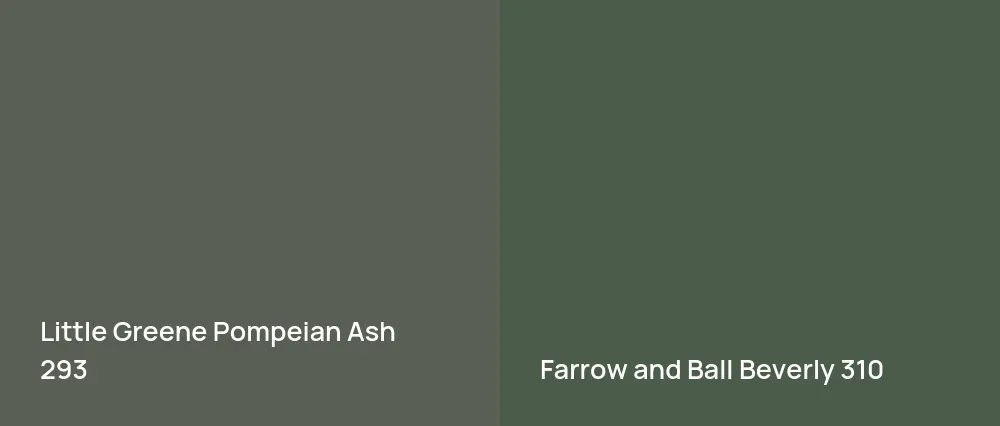 Little Greene Pompeian Ash 293 vs Farrow and Ball Beverly 310