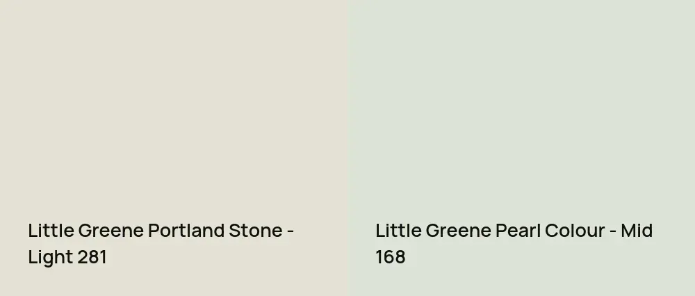 Little Greene Portland Stone - Light 281 vs Little Greene Pearl Colour - Mid 168