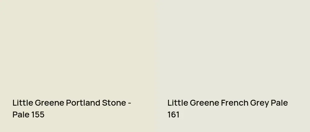 Little Greene Portland Stone - Pale 155 vs Little Greene French Grey Pale 161