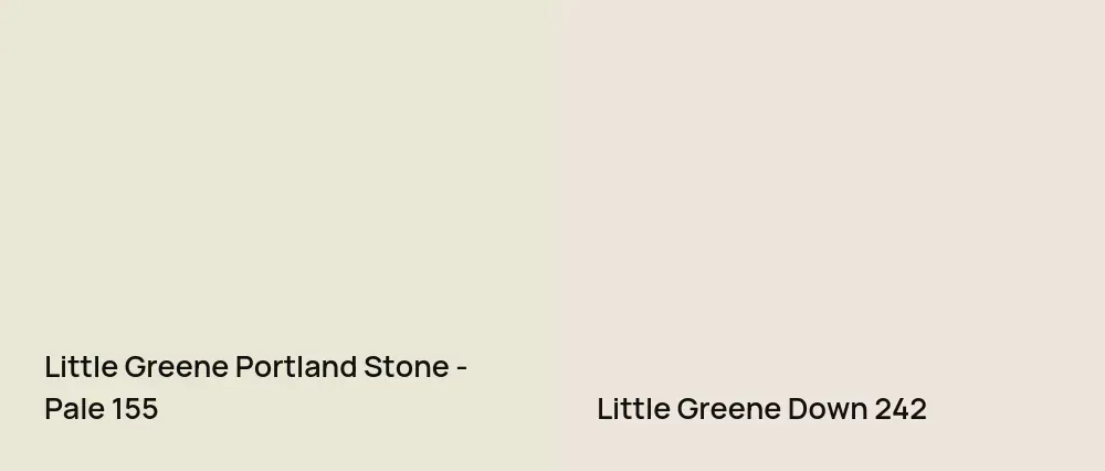 Little Greene Portland Stone - Pale 155 vs Little Greene Down 242