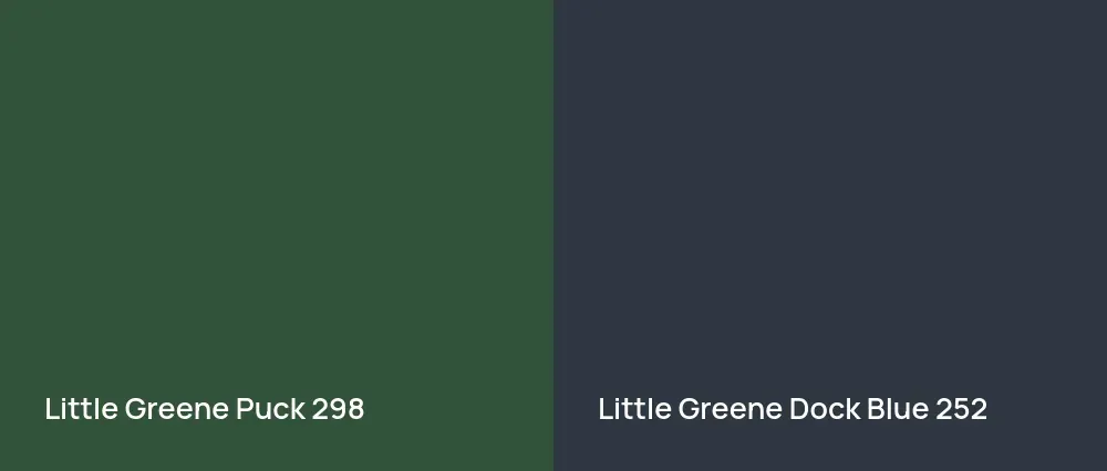 Little Greene Puck 298 vs Little Greene Dock Blue 252